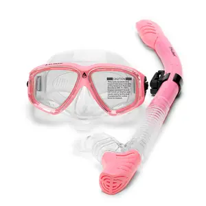 Anti-Beschlag gehärtetes Glas Linse Silikon-Maske, Schürzen Riemen, trockene Oberfläche, Sonnenschutz, kostenlose Schwimm-Maske und Boots-Set