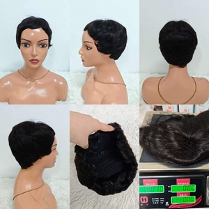 โปรโมชั่น Letsfly วิกผมสั้นแบบ Pixie Cut ราคา 8 ดอลลาร์ วิกผมแท้แบบไล่สีน้ำตาลธรรมชาติ ผลิตด้วยเครื่องจักร ขายส่ง - Product Image 3
