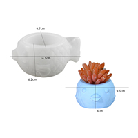 Véritable moule en silicone 3D à motif de poisson à grosse tête pour le bricolage, pot de fleurs succulentes en résine de ciment et de mousse