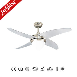 1stshine Ventilateur de plafond 4 pales MDF Design fantaisie Ventilateur de plafond télécommandé avec lumière LED - Product Image 1