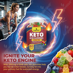 Gomitas Aeglewell OEM Keto Diet Support BHB, Deliciosas Gomitas <span class=keywords><strong>de</strong></span> Frutos Rojos Mixtos, Alternativa a las Pastillas Keto para el Bienestar Metabólico - Product Image 3