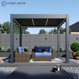 Pérgola Automática Impermeable de Aluminio con Rejillas 3x3M, Gazebo de Jardín con Control Remoto, Tamaño Personalizado - Product Image 3