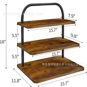 Étagère à desserts en bois à 3 niveaux, 15,7x9,8x18 pouces, présentoir à gâteaux portable, étagère de rangement, écologique - Product Image 1