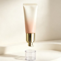 Tube souple de 35g pour crème solaire avec pompe à pression blanche, emballage cosmétique