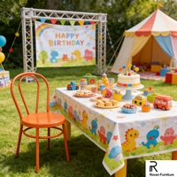 Chaise d'hôtel en fer à double anneau au design moderne pour enfants, chaise en métal durable pour événements et fêtes d'anniversaire
