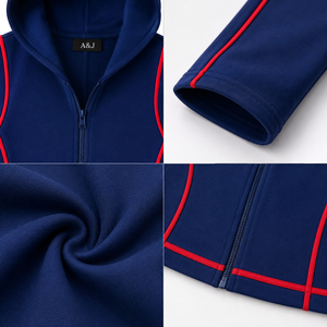 Conjunto Deportivo con Sudadera con Cremallera y Ribete en Contraste, Marca Privada, Fabricante OEM ODM, Logotipo Personalizado A&J, Venta al Por Mayor, para Mujer, OEKO-TEX GRS Y2K - Product Image 2