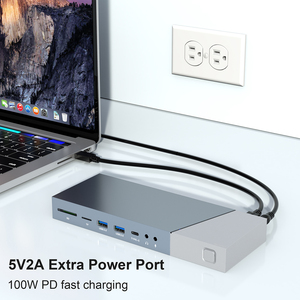 <span class=keywords><strong>Displaylink</strong></span> HDMI RJ45 Ethernet USB 3.0 USB-C Triple écran 4K Station d'accueil pour MacBook et Windows - Product Image 2
