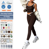 Ensemble de yoga sans couture pour femmes, soutien-gorge de sport sans manches et pantalon d'entraînement rehausseur de fesses, leggings de fitness d'extérieur, ensemble de tenues Y2K