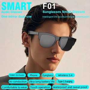 แว่นตากันแดดอัจฉริยะไร้สายแบบสัมผัส รุ่น F01 พอร์ตชาร์จ Type-C V5.4 พร้อมไมโครโฟนกันน้ำ IPX-4 - Product Image 2