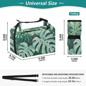 Deep Green Monstera Tropical Print Custom Insulated Lunch Bag, Cooler Bag for Picnic BBQ Food Takeout Delivery - Product Image 3