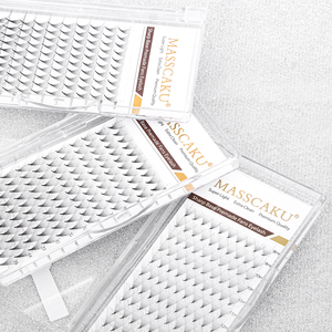 Personalizado con logotipo 6D-20D Base afilada Ventiladores prefabricados Extensiones de pestañas Todos los tamaños Fácil injerto Pestañas sueltas tenues - Product Image 1