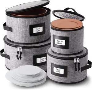 E-commercial Hot Selling Extremely Sturdy Hardshell Secured Padded Silverware Steel Dinner Dish Storage Containers for Retailers