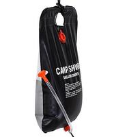 Sac de douche solaire portable léger 20L en PVC noir imperméable de 3mm d'épaisseur pour l'été, idéal pour le camping et la randonnée en extérieur, avec logo personnalisé - Vente en gros