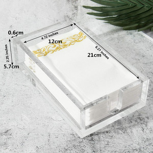 Thicken Clear Acrylic <strong>PaperTowel</strong> Dispenser Cocktail and Guest Napkin Holders for kitchen Table 9 Inc - Product Image 3