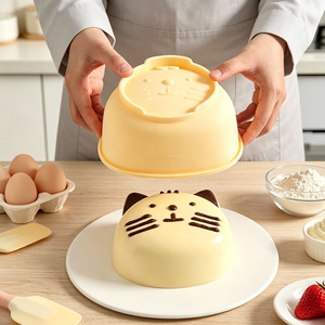 <span class=keywords><strong>Molde</strong></span> de <span class=keywords><strong>silicona</strong></span> personalizado de 6 pulgadas con diseño de gatito para pasteles, tartas, flanes y pan, ideal para fiestas de cumpleaños, repostería y moldeo por inyección. - Product Image 6