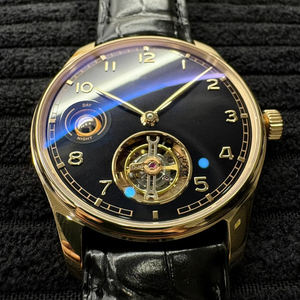 Relojes de Pulsera de Cuero de Lujo al por Mayor, Relojes Personalizados con Esfera de Día y Noche con Tourbillon Hueco - Product Image 1