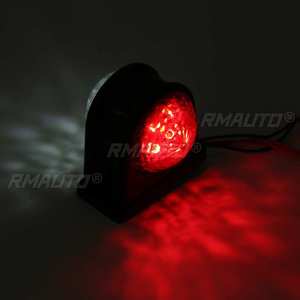 2 pièces, 24 V, 8 LED, feux de position latéraux pour voiture et camion, en caoutchouc et plastique, double face, clignotants rouges et blancs pour remorque, camion, fourgonnette, bus - Product Image 4
