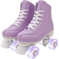 Patins à roulettes quad OEM/ODM en gros avec 4 roues lumineuses en PU, patins de location pour patinoires