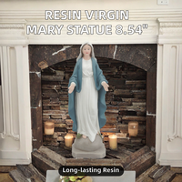 Magnifique statue de la Vierge Marie de 8,54 pouces, sculpture artistique en résine peinte à la main, icône religieuse pour la maison et l'église