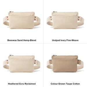 Pochette ceinture Pickleball en mélange de chanvre 10oz non teinte avec logo personnalisé, sac banane de tennis en gros - Product Image 5