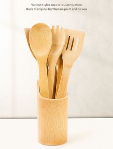 Juego de Ocho Utensilios de Cocina de Bambú, Espátula Antiadherente, Cuchara para Sopa, Personalización con Logotipo - Product Image 2