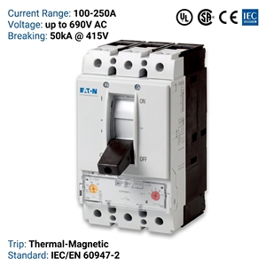 Interruptor Automático de Caja Moldeada (MCCB) Serie NZM NZMB2-4-A125 125A 4P 415V CE CCC ISO para Control de Distribución de Energía Industrial - Product Image 1