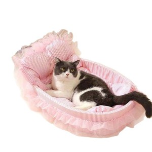 Princess Style <b>Cat</b> Bed Oval 60x40x13cm With Lace Trim Four Seasons Use Warm And Cool Pet <b>Mat</b> For <b>Cats</b> - Product Image 5