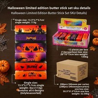 Jouet anti-stress en PU souple à rebond lent, en forme de citrouille, fantôme, beurre et fromage, pour Halloween, emballé en boîte colorée, 12 pièces par boîte, 3 ans et plus