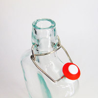Flacon de poche en verre de 500ml avec couvercle en liège hermétique en acier inoxydable 17 oz 17 onces Emballage en verre pour boissons
