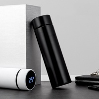 Bouteilles d'eau à double paroi 500 ml, isolées sous vide, en acier inoxydable, bouteille d'eau intelligente avec affichage de la température LED