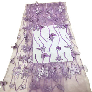 Mejor venta mariposa bordado, diseño de bordado de tela de encaje Africana venta al por mayor - Product Image 1