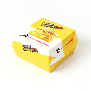 Emballage alimentaire personnalisé <span class=keywords><strong>burger</strong></span> <span class=keywords><strong>burger</strong></span> et frites boîte boîte d'emballage d'aile de poulet boîtes à hamburger à emporter - Product Image 5