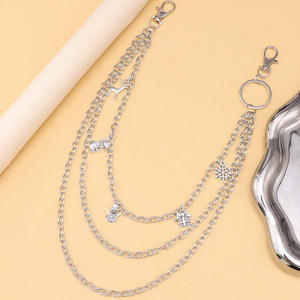 สร้อยคาดเอวหลายชั้นแบบทิเบตสีเงิน พร้อมจี้รูปเกล็ดหิมะและตุ๊กตาหิมะ สำหรับเป็นของขวัญคริสต์มาส แฟชั่นสำหรับทุกเพศ - Product Image 3