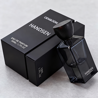 Flacon de parfum noir géométrique de 50 ml, forme facetée, emballage personnalisé avec logo, OEM ODM, marque privée, fournisseur en gros de parfums