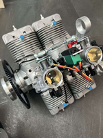 Moteur à essence pour modèle d'avion 222cc, quatre cylindres, deux temps, échappement latéral, refroidissement naturel par air, fourni par l'usine