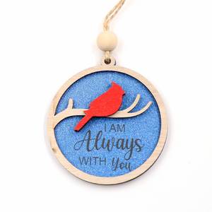 Personalizzabile Cardinale Memoriale Albero di Natale Ornamento 'I Am Always with You' in <span class=keywords><strong>legno</strong></span> Laser Cut perline per decorazione appesa a parete - Product Image 3
