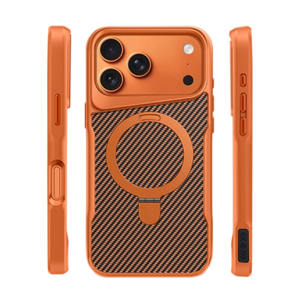Luxury Matte Carbon Fiber Texture Magnetic Phone Case for <b>iPhone</b> 18 12 13 14 15 16 17 Pro Max With Ring <b>Stand</b> Protective Cover - Product Image 6