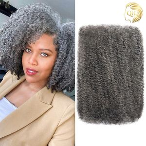 Extensions de <span class=keywords><strong>cheveux</strong></span> vierges indiens Remy en vrac, tissage à attacher, 50g, 4C Afro Kinky, 8-28 pouces, Locs Salt Pepper pour tresses, USA - Product Image 2