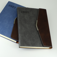 Carnet de planification premium 2027 A5, couverture rigide en PU, avec marque-page en ruban de soie, idéal pour les cadres et les professionnels