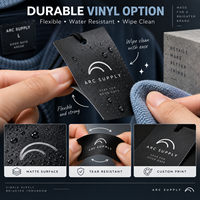 Étiquettes personnalisées imprimées pour vêtements, autocollants, étiquettes en carton épais, étiquettes de marque en vinyle avec cordon pour l'emballage de vêtements