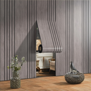 Pannello Murale 3D Effetto Legno Adesivo Autoadesivo Design a Doghe in Rilievo Geometrico Impermeabile Decorazione per Parete TV Carta da Parati Adesiva - Product Image 4