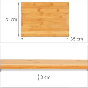 <span class=keywords><strong>Planche</strong></span> à découper rectangulaire en bambou durable avec poignées, plateau <span class=keywords><strong>de</strong></span> service non toxique, durable, compatible lave-vaisselle, réutilisable pour le petit-déjeuner et la pizza - Product Image 4