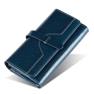 Monedero de mujer de alta calidad, bolso de mano largo Vintage, cremallera, Retro, multifuncional, RFID, antirrobo, Clip de efectivo - Product Image 4