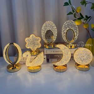 Cross-border wholesale creative star and moon night <b>light</b>, rechargeable touch tri-color bedroom bedside ambient <b>light</b>, - Product Image 2