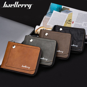 Portefeuille court pour homme Baellerry, porte-monnaie à fermeture éclair, protection RFID, couleur noire unie, usage quotidien - Product Image 3