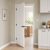 Portes de salle de bain à âme creuse 1 panneau, habillages de portes intérieures modernes pour chambre à coucher, portes intérieures blanches apprêtées 36x80 avec cadre