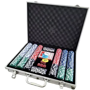 200 300 500 Chips Sliver Aluminium Case Voor 40 43Mm Poker Chips Set Box Voor Opslag Chip En Casino Accessoires