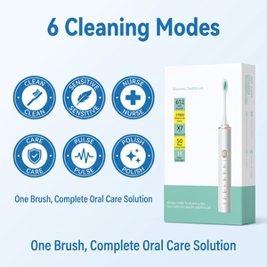 Cepillo de Dientes Eléctrico Sónico <span class=keywords><strong>con</strong></span> Logotipo Personalizado, <span class=keywords><strong>Precio</strong></span> Económico, Resistente al Agua IPX7, Carga Tipo C, <span class=keywords><strong>con</strong></span> 4 Cabezales de Cepillado - Product Image 1