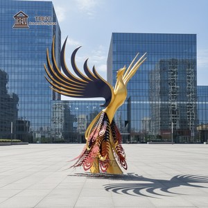 Scultura Grande Personalizzata in Acciaio Inossidabile a Forma di <span class=keywords><strong>Fenice</strong></span> TREVI, Statua Moderna in Metallo Dipinta a Mano per Decorazione di Parchi Urbani - Product Image 1