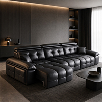 Sofá Cama Inteligente de Diseño Italiano Moderno, Sofá de Cuero Lavable de Primera Calidad para Sala de Estar, Sofá de Cuero Eléctrico Minimalista